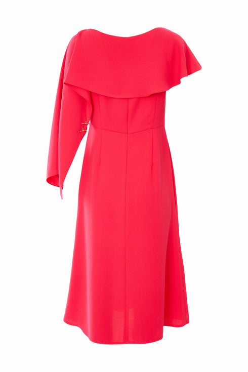 Kate Cooper Dress with overtop frill and sleeve trim in Poppy Red KCS25148